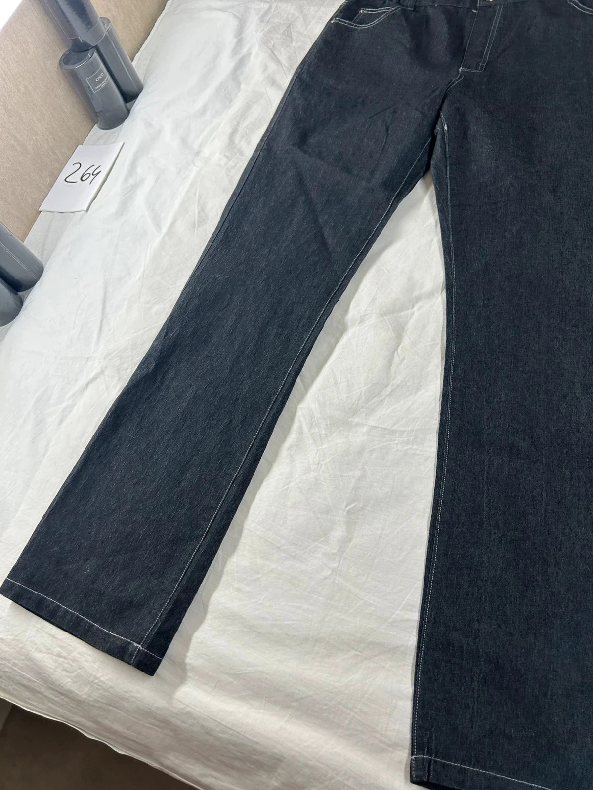 Calça jeans reta preta pom’cajou tamanho 46 nova – photo 5